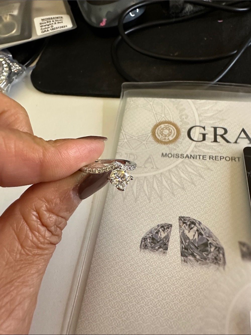 Classic White Moissanite Solitaire Engagement Ring - Round Center
